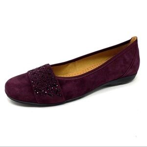 Gabor 74.160.15 suede studded merlot flats
